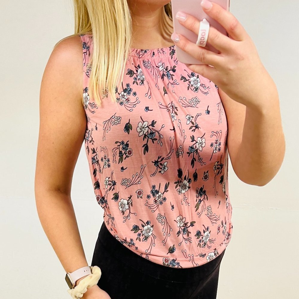 Loft Outlet Floral Pink Tank Top